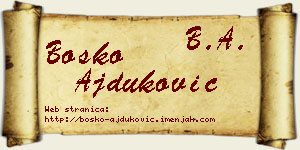 Boško Ajduković vizit kartica